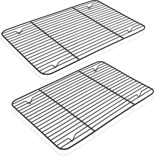 Miniatura 9 de P&P CHEF Paquete de 2 Estantes de Enfriamiento para Hornear, Rejillas de Enfriamiento de Acero Inoxidable para Cocinar Hornear Asar a la Parrilla