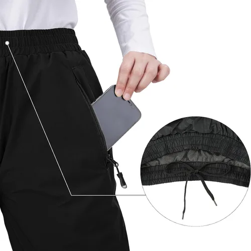 Miniatura 5 de 33,000ft Pantalones de lluvia para mujer, ligeros, impermeables, resistentes al viento, pantalones de senderismo para exteriores, pesca, día lluvioso