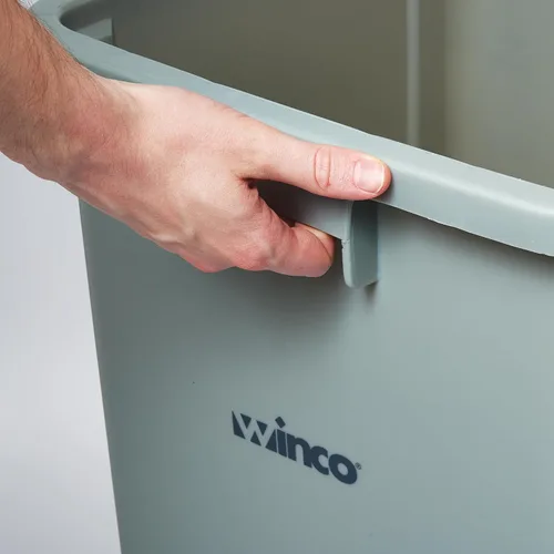 Miniatura 2 de Winco Papelera de plástico comercial cuadrada, 23 galones, color beige