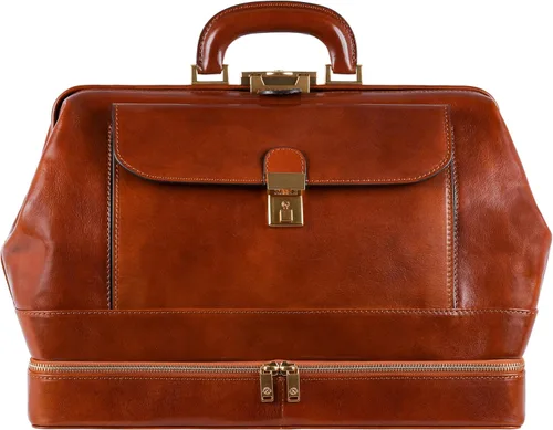 Time Resistance Bolso médico de cuero - Bolso médico italiano hecho a mano - Bolso estilo vintage - Maletín de cuero real