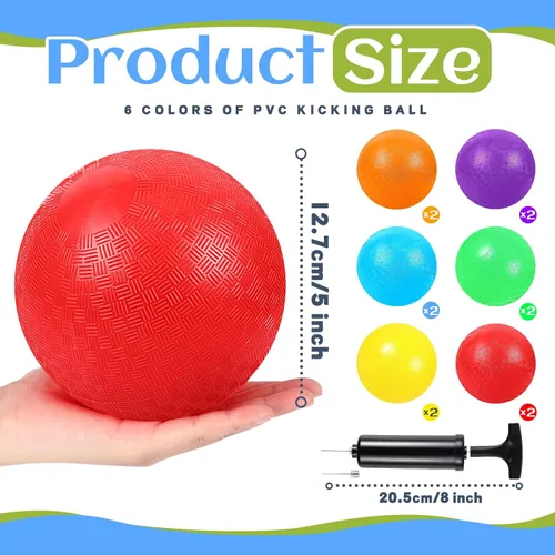Miniatura 2 de Hiboom Bolas de patio de juegos de 5 pulgadas, bolas inflables para patio de juegos al aire libre con 1 bomba de mano para adultos, yoga, ejercicio