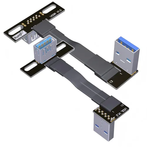 Miniatura 14 de ADT-Link - Cable de extensión USB 3.0 tipo A macho a USB A hembra, 90 FPV, delgado, plano, suave, flexible, FPC (2.0 in, S1A-S5T)