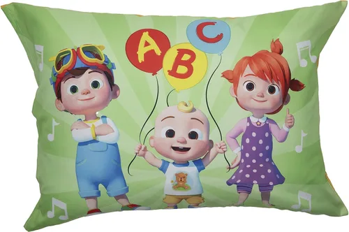 Miniatura 5 de CoComelon Juego de sábanas, se adapta a cama infantil o colchón de cuna, sábana bajera y funda de almohada, color blanco + verde