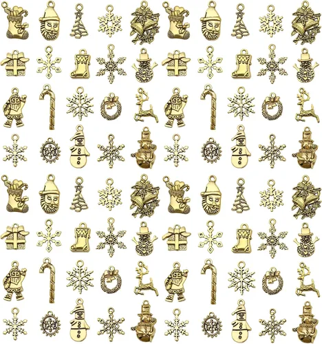 Miniatura 41 de WOCRAFT 60 piezas de dijes de pulsera de cruz dorada KC para juegos de fabricación de joyas, collares, pulseras, llaveros, kit de suministros de KC
