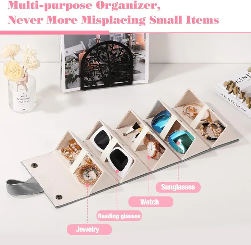 Miniatura 2 de MoKo - Organizador de gafas de sol con 5 ranuras, estuche de viaje para gafas de sol portátil, estuche de almacenamiento para mujeres y hombres