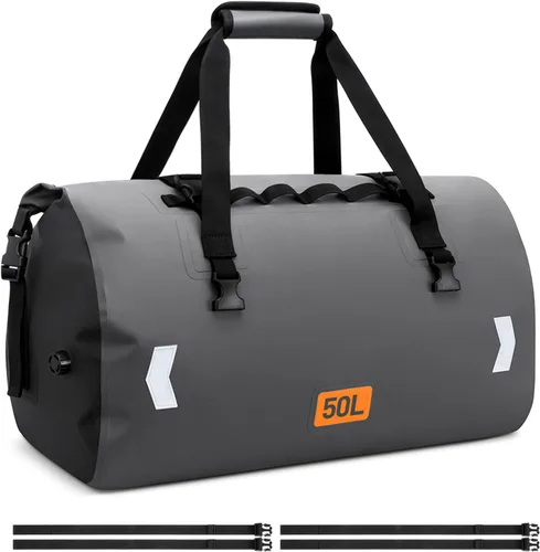 Miniatura 11 de OCKLILY Bolsa seca impermeable, bolsa trasera de motocicleta enrollable de 30 L con válvula de aire y correas de fijación rápida, bolsas de viaje