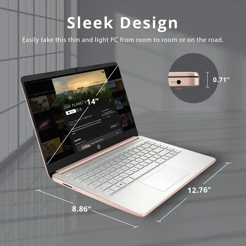 Miniatura 8 de 2021 Laptop HP Premium 14 pulgadas HD, procesador Intel de doble núcleo hasta 2.8 GHz, 16 GB de RAM, 64 GB de almacenamiento eMMC, cámara web