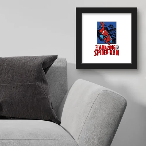 Miniatura 4 de Trends International Gallery Pops Marvel Spider-Man - Arte de pared increíble Spider-Man con foco retro, versión enmarcada negra, 12 x 12 pulgadas