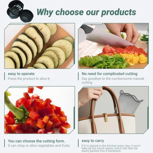 Miniatura 3 de Fresa Cortadora Multifuncional Frutas y Vegetales Cortador de Acero Inoxidable Taza Rápida Ensalada