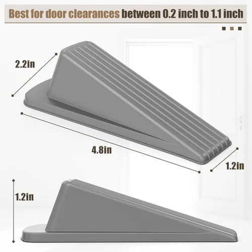 Miniatura 2 de Crosize Topes de puerta para parte inferior de la puerta, topes de puerta de goma premium, cuña de puerta resistente para alfombra, baldosa, Blanco