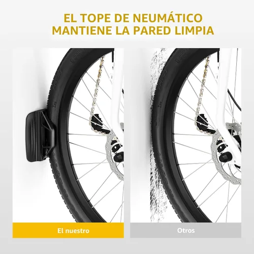 Miniatura 5 de monTEK Soporte giratorio de pared para bicicleta, perchas para bicicleta, soporte vertical para bicicletas que ahorra espacio, soporte