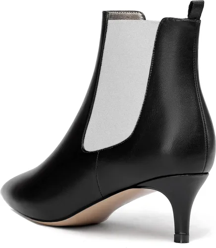 Miniatura 7 de WAYDERNS Botas de tacón bajo para mujer, estilo casual, puntera puntiaguda, patente, boda, gatito, de 2 pulgadas