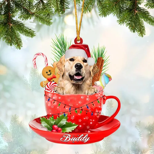 Miniatura 20 de Alaskan Malamute - Adorno acrílico personalizado para perro en taza, adorno de Navidad personalizado para perro 2023, decoración de árbol