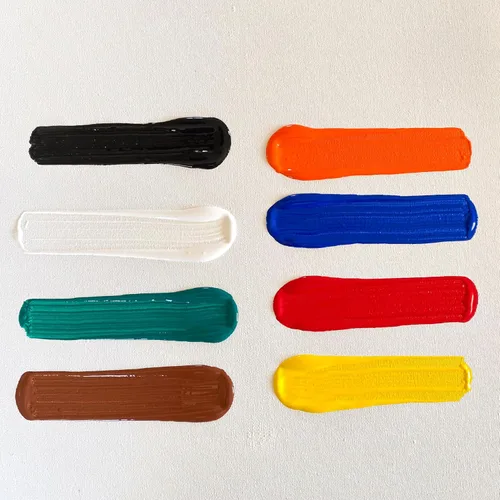 Miniatura 5 de milo Juego de pintura acrílica de 8 colores Botellas de 8 onzas Paquete de pintura acrílica de colores primarios para estudiantes Hecho