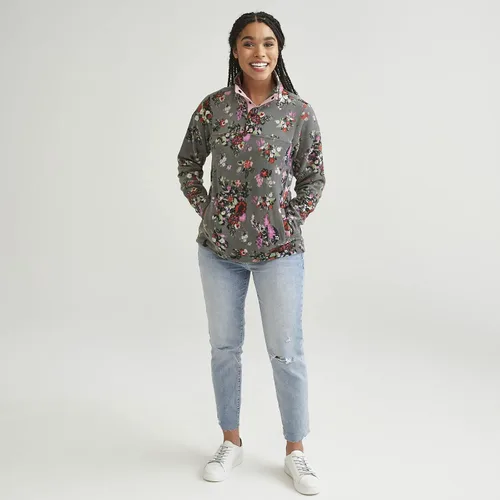 Miniatura 4 de Vera Bradley Sudadera de forro polar con cuello a presión para mujer con bolsillos (rango de tallas extendidas)
