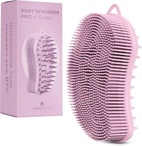 Miniatura 14 de MainBasics - Limpiador corporal de silicona, limpiador de ducha de doble cara con nodos de masaje, alternativa de esponja de silicona para limpieza