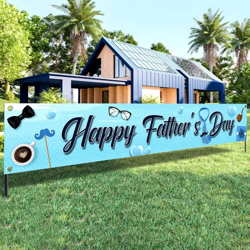 KatchOn, Cartel de feliz día del padre – XL, 120 x 20 pulgadas | Cartel de feliz día del padre, decoraciones del día del padre para fiesta, telón de