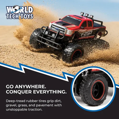 Miniatura 2 de World Tech Toys Ford F-250 Super Duty 1:24 RC Monster Truck – Eléctrico – Neumáticos todo terreno – Control de radio de función completa