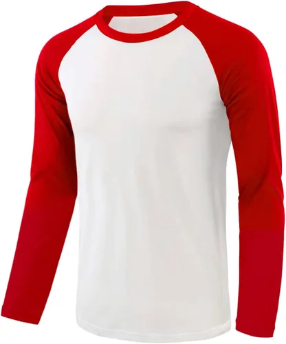 Miniatura 6 de Camisetas de béisbol deportivas básicas de algodón suave de manga larga raglán 3/4 para hombre