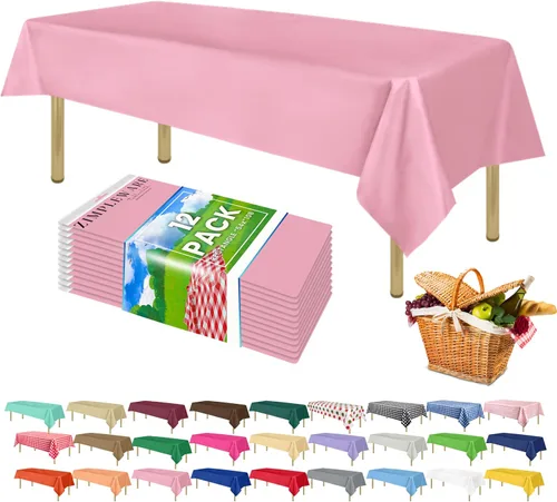 Miniatura 29 de Zimpleware - Mantel redondo de plástico para fiestas de 213 cm (84 pulgadas) de diámetro (paquete de 1, 6 y 12 unidades)