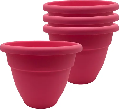 Miniatura 39 de The HC Companies, Caribbean - Maceta de plástico y ligera de 6 pulgadas para interiores y exteriores, maceta para hierbas y flores, color negro