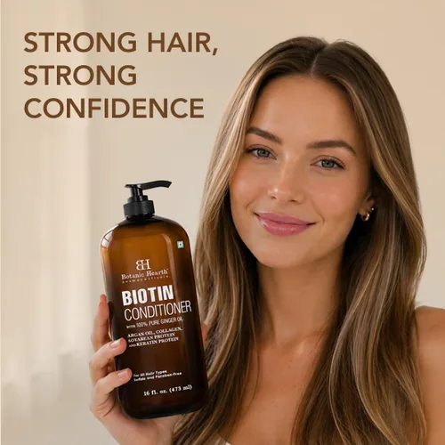 Miniatura 5 de Botanic Hearth Acondicionador de biotina con aceite de jengibre y queratina, para el crecimiento del cabello, con extracto de cúrcuma, aceite