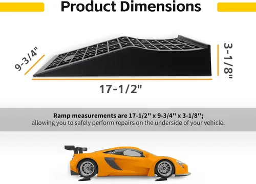 Miniatura 2 de MAXXHAUL 50699 Rampas de automóvil de perfil bajo para mantenimiento y exhibición de vehículos, inclinación corta para soporte de gato de piso