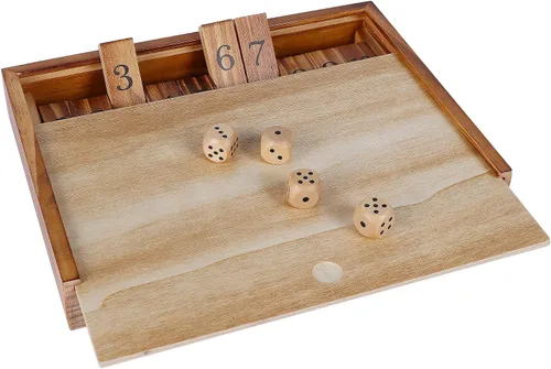 Miniatura 3 de Glintoper Set de Juego de Mesa Shut The Box y 4 en fila, Juego Clásico de Dados de Madera con Números y Alinea 4 para Niños y Familia, Decoración