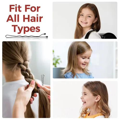 Miniatura 6 de 300 horquillas negras, horquillas para el cabello para mujeres, niñas y niños, pinzas para el cabello de ondas invisibles a granel con caja de Negro