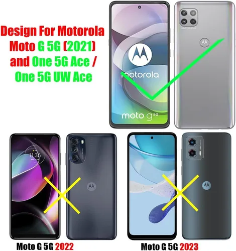 Miniatura 2 de (3+3) Protector de pantalla de vidrio templado con protector de lente de cámara, antiarañazos, transparente HD (3+3) para Motorola Moto G 5G y One