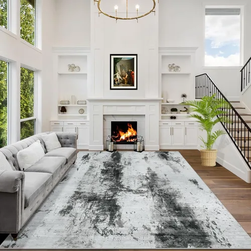 Miniatura 14 de Alfombras de Pasillo Lavables de 2'6''x8': Alfombra de Pasillo Moderna Abstracta para Interiores, Suave, Pelo Bajo, Alfombra Delgada, Multi