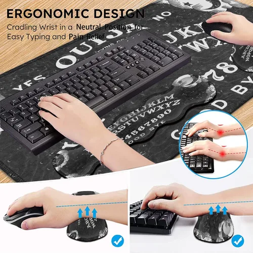 Miniatura 5 de Alfombrilla de mouse para juegos XXL, alfombrilla de escritorio grande Ouija Board Witch extendida, alfombrilla de mouse de goma antideslizante