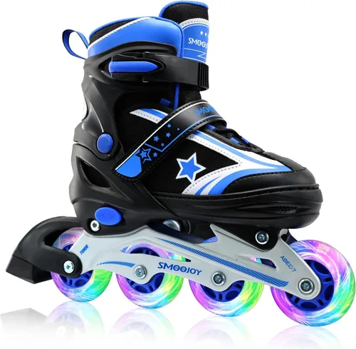 Patines en línea para niños, niñas y jóvenes, todas las ruedas iluminadas con marco de aluminio para principiantes de 5 a 12 años, perfectos para
