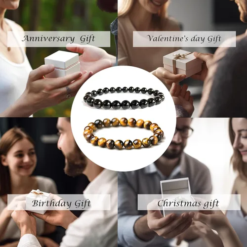 Miniatura 44 de Tigers Eye Protection Handmade Bracelet Best Present For Men Women Attract Wealth Chakra Feng Shui Stretchy Beaded Bracelets Lucky Friendship