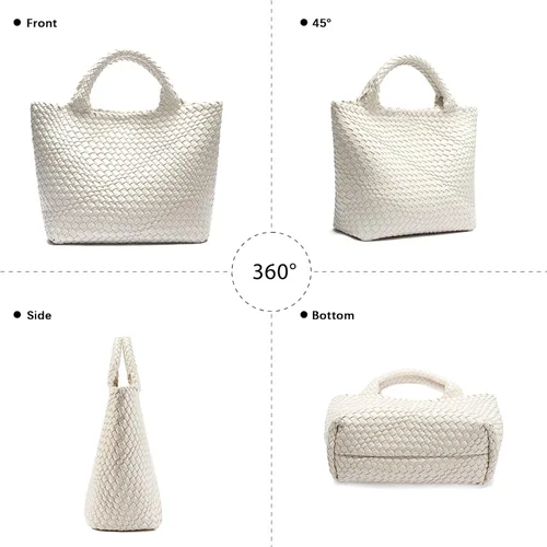 Miniatura 7 de BOSTANTEN Bolsas tejidas para mujer, bolso grande de cuero, bolso de mano de verano, playa, viaje, bolso de hombro de moda
