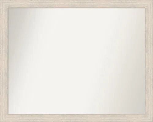 Miniatura 131 de Amanti Art Espejo de baño blanco para sobre el fregadero, 30 x 35 pulgadas, espejo de tocador rectangular estrecho de Eva de oro blanco, marco