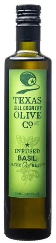 Aceite de oliva infundido con albahaca de Texas Hill Country Olive Co. - Aceite de oliva extra virgen prensado en frío gourmet - Ideal para