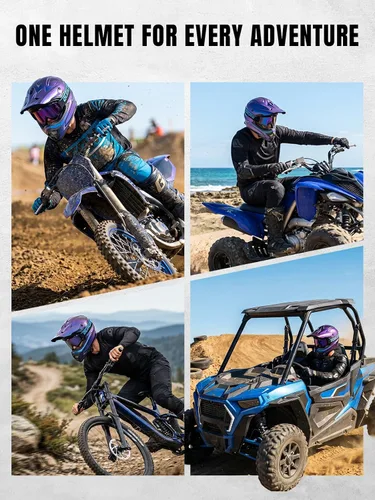 Miniatura 4 de OUMURS DOT Adult ATV Dirt Bike Helmet with Goggles Gloves & Mask Adjustable Sun Visor Motorcycle Adults Helmet Off-Road Motocross Downhill Moped MX