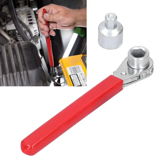 Miniatura 7 de 01 Llave de trinquete, terminal de batería, llave de trinquete no conductora, mango de vinilo grueso, llave de trinquete de terminal de batería