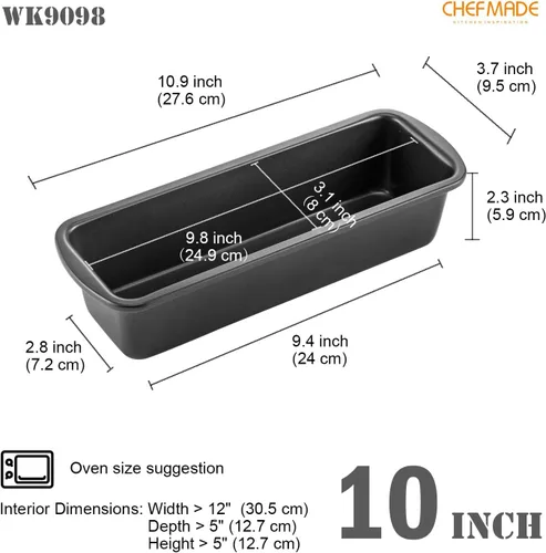Miniatura 2 de CHEFMADE Molde para pan de pan, sartén antiadherente para pastel de carne, 3 x 10 pulgadas, juego de 2