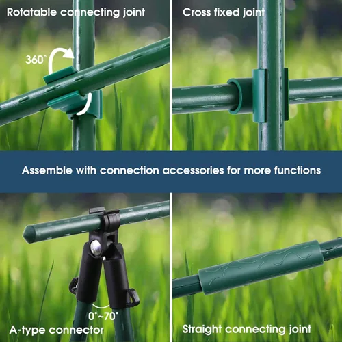 Miniatura 5 de NANOPRETTY Estacas de jardín de 6 pies para soporte de plantas al aire libre, varillas de metal de 0.78 pulgadas de diámetro, postes de metal
