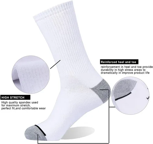 Miniatura 5 de EnerWear 10P Pack Unisex Cotton Moisture Wicking Cushion Crew Socks