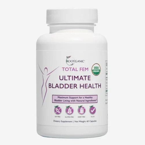 Total Fem Ultimate - Salud de la vejiga para mujeres con D-manosa orgánica USDA, polvo de arándano, Uva Ursi y extracto de flor de hibisco, control