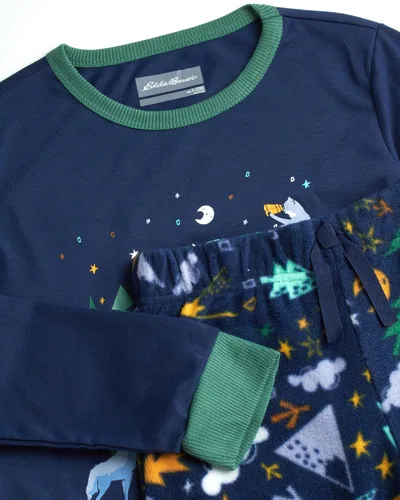 Miniatura 2 de Eddie Bauer Conjunto de pijama para niño - Acogedor conjunto de ropa de dormir de invierno de forro polar - Camisa de manga larga de 4 piezas