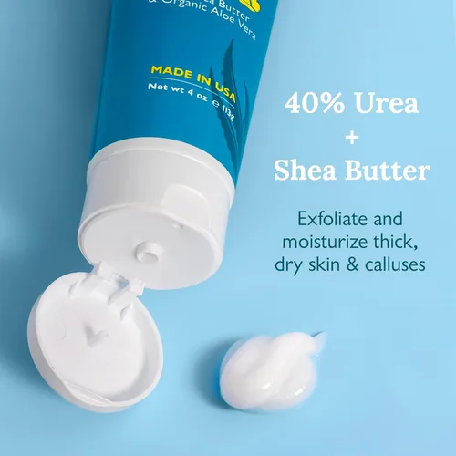 Miniatura 4 de Crema de urea 40 por ciento para pies, tratamiento de talón agrietado de máxima resistencia, crema de pies para callos y pies secos, enriquecida