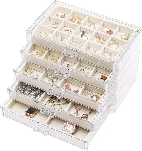 Miniatura 7 de Cq acrylic Organizador de joyas con 5 cajones