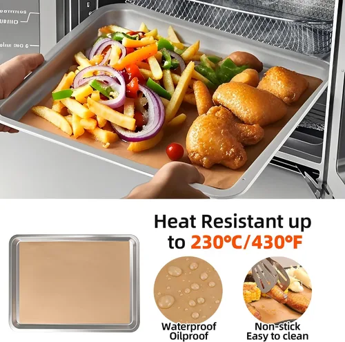Miniatura 2 de Forros para freidora de aire Midea Flexify para puerta francesa, tostadora, horno, freidora de aire, combo de 100 piezas, papel pergamino desechable