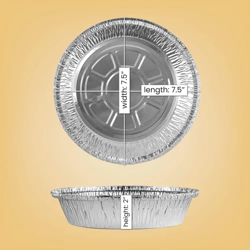 Miniatura 2 de PLASTICPRO - Sartén redonda de aluminio desechable de 7 pulgadas, apta para congelador y horno - Para hornear, cocinar, almacenamiento, asar