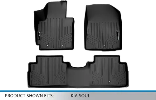 Miniatura 5 de SMARTLINER Juego de tapetes de piso de ajuste personalizado de 2 filas compatibles con Kia Soul 2014-2019