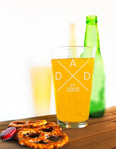 Miniatura 3 de Vaso de cerveza Dad Est 2025 – Anuncios de embarazo para la familia – Pinta de cerveza de 16 onzas para futuro padre – Regalos para papá – Divertido